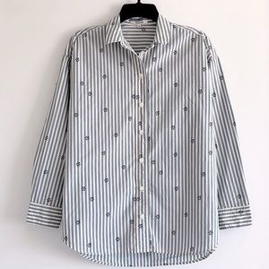 Madewell floral stripe button down  shirt